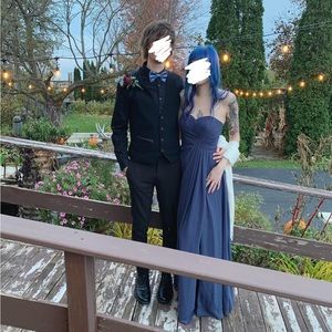 Azazie Arabella Allure in Stormy ~ A-line Strapless Bridesmaid Dress